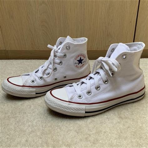 Converse Chuck Taylor white all star hi trainers -... - Depop