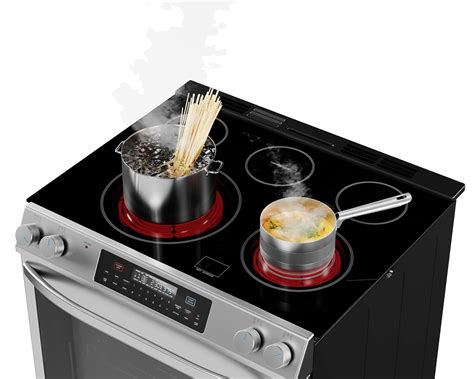 Midea Slide In Electric Range With 5 Elements And Air Fry Convection