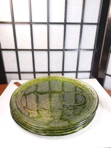 Anchor Hocking Soreno Avocado Green Snack Plates Set Of Ebay