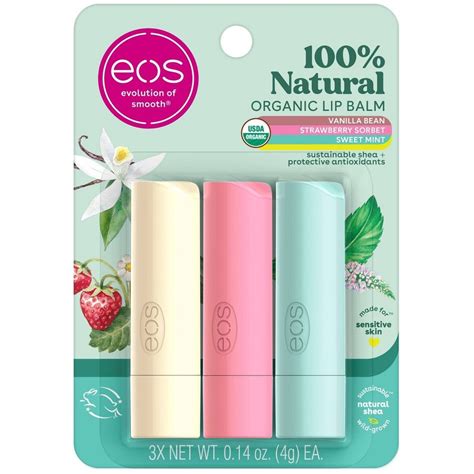 Eos Natural Organic Lip Balm Stick Oz Pk Organic Lip Balm