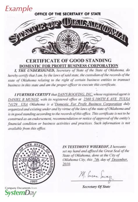 Oklahoma Certificate Of Formation Llc Bible