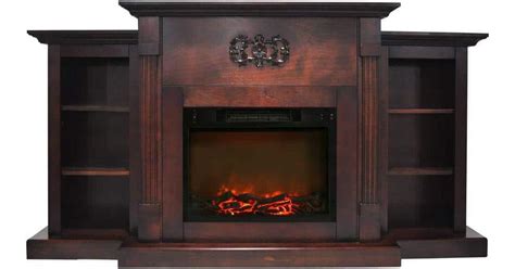 Cambridge Sanoma Electric Fireplace Heater With Bookshelf Mantel And