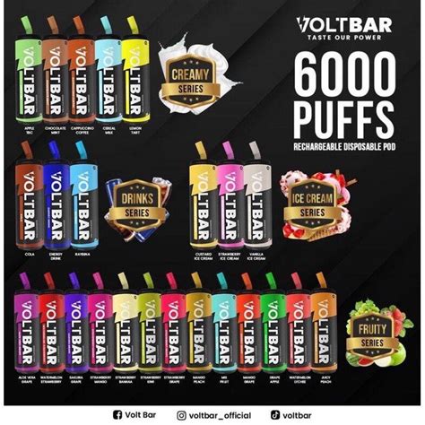 Voltbar Rechargeable Disposable Pod 6000 Puff Vape Flavour Pods Creamy