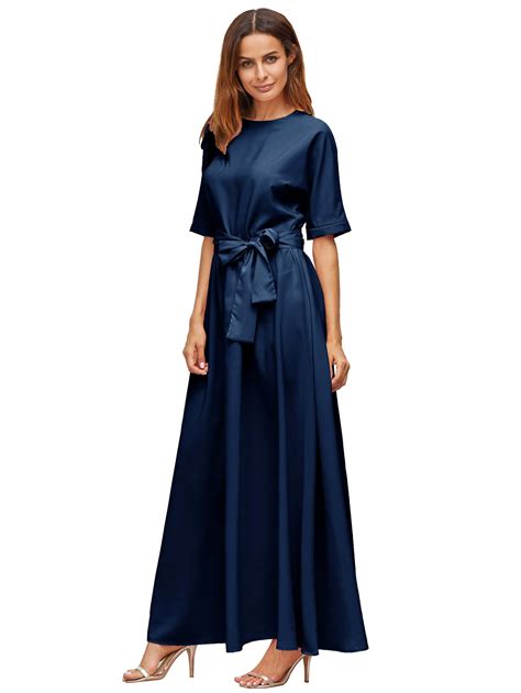 Royal Blue Tie Front Detail Maxi Dress Sheinsheinside