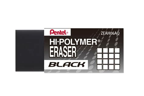 Zeah06a Pentel Hi Polymer Block Eraser Black Eraser Small Pack Of 1