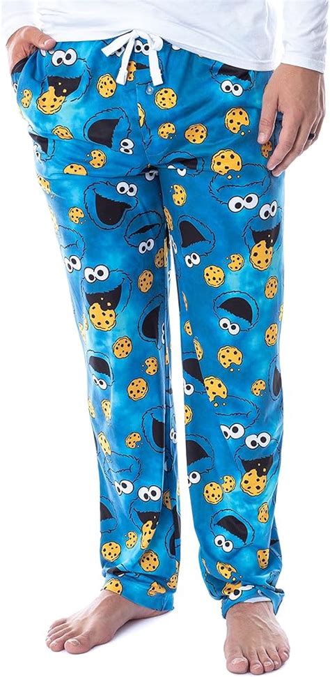 Sesame Street Cookie Monster Fleece Sleep Lounge Pajama Pj Pants Mens