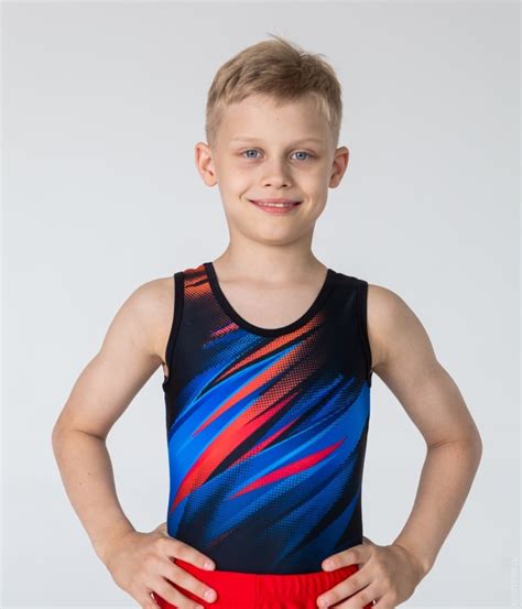 Мужской купальник-комбинезон для гимнастики черный с коротким рукавом ...