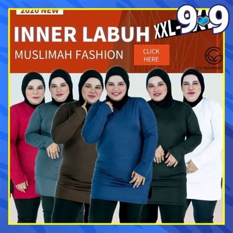 CY 980 Plus Size Women Muslimah Inner Labuh Inner Muslimah Inner