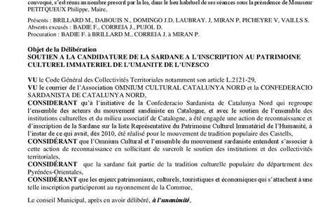 D Soutien La Candidature De La Sardane Linscription Au