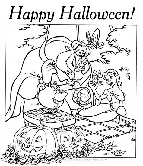 Disney Princess Halloween Coloring Pages