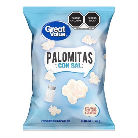 Palomitas de maíz Great Value con sal 30 g Walmart