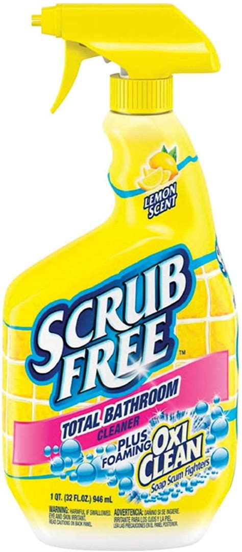 Scrub Free Soap Scum Remover Lemon Scent Trigger Spray Bottle 32 Oz