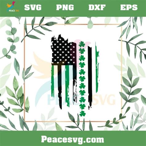 St Patrick S Day Shamrock American Flag SVG Cutting Files PeaceSVG