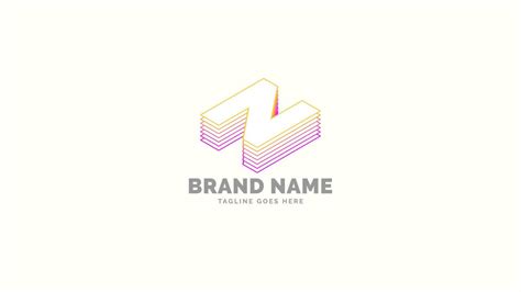 letter N layered trendy outline abstract logo vector design 8154802 ...