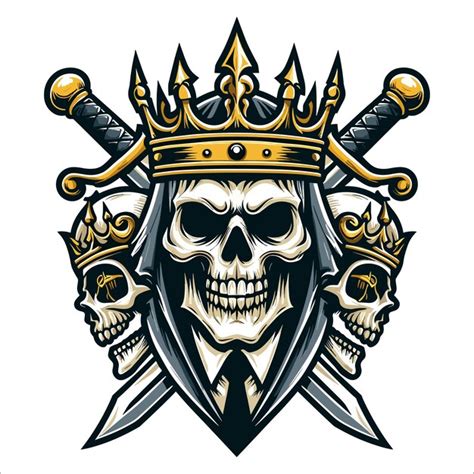 Premium Vector Skull King Mascot Logo Vector Illustration On White