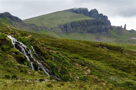 "Old Man Of Storr And Waterfall On The Isle Of Skye." by Stocksy Contributor "Amanda Large ...