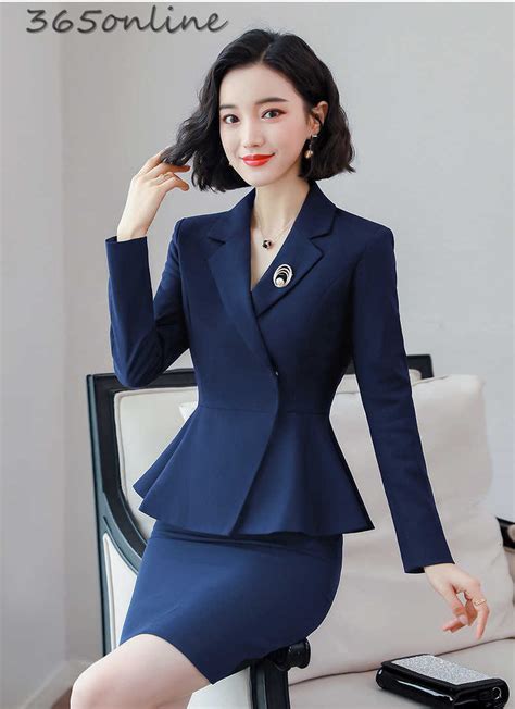 Formal Uniform Designs Blazers Set For Women Business Work Wear Suits With Dress And Jackets