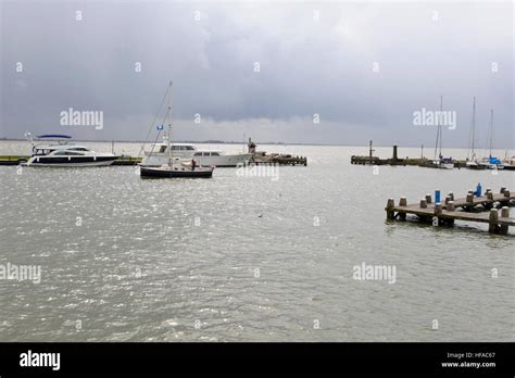 The harbour in Volendam fishing village, Holland, Netherlands Stock ...