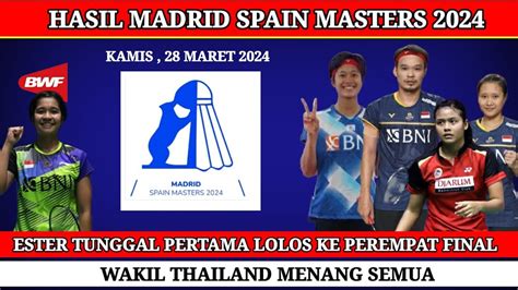 HASIL TERBARU 16 BESAR MADRID SPAIN MASTERS 2024 HASIL BADMINTON HARI