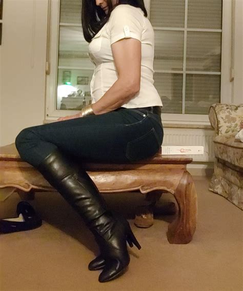 Tight Fitting Knee High Boots Jeans Love This Combination What About You R Crossdressing