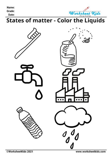 States Of Matter Worksheets Solid Liquid And Gas Free