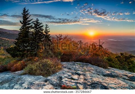 Sunrise Over Blue Ridge Mountains Along Stock Photo 357286667 ...