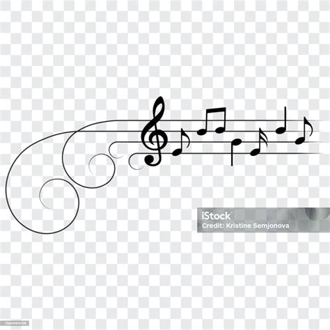 Vetores De Elemento De Design Musical Ornamental Com Redemoinhos Notas Musicais Ilustração