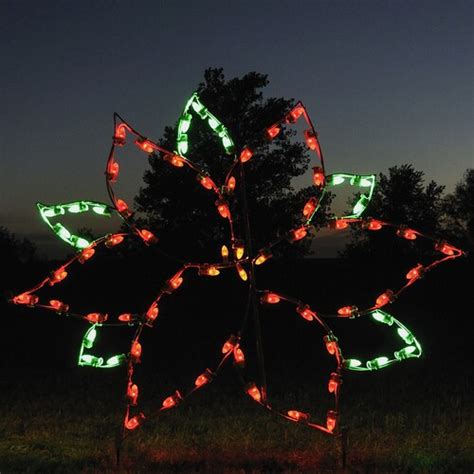 Holiday Lighting Specialists 4 Ft Large Poinsettia Outdoor Christmas