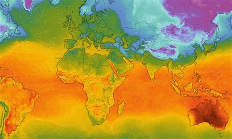 Fascinating world temperature map shows how country is the hottest ...