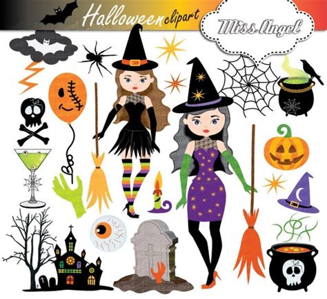 Halloween witches clipart. Halloween witch clip art. Witch | Etsy