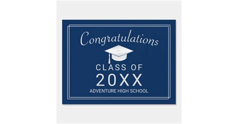 Grad Royal Blue Congratulations Class Of 2023 Sign Zazzle