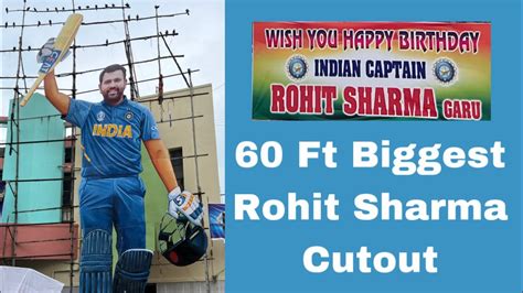 60 Ft Biggest Rohit Sharma Cutout In Hyderabad At Sudarshan Theatre