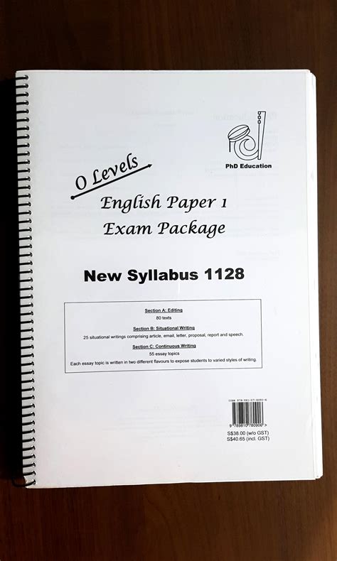 O Level English Paper Practice Book Package Phd Education Hobbies