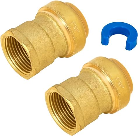 Sungator Pushfit Female Adapter 1 Inch Push X 1 Inch Fnpt Adapter No Lead Brass Push To