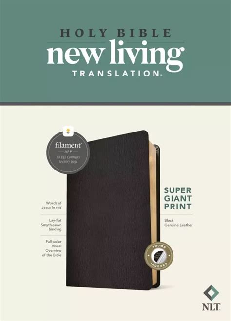 Nlt Super Giant Print Bible Filament Enabled Edition Genuine Leather