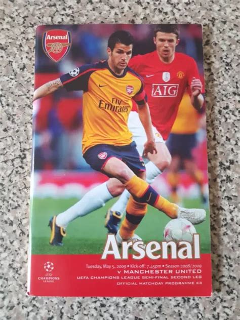 Programme Champions League Semi Final Arsenal V Man Utd 5th May 2009 £1