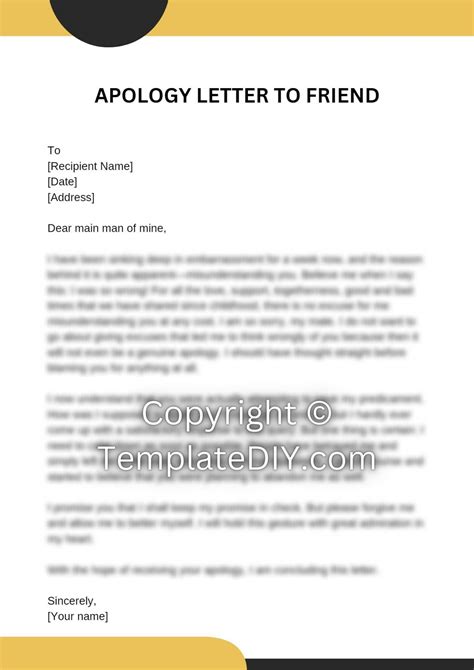 Apology Letter to Friend Sample with Examples [Word]