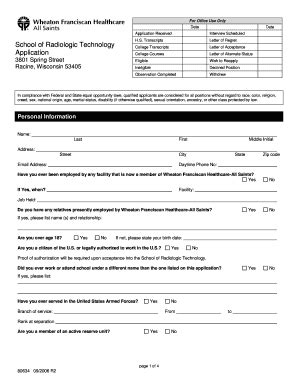 Fillable Online Mywheaton For Office Use Only Date Date Application