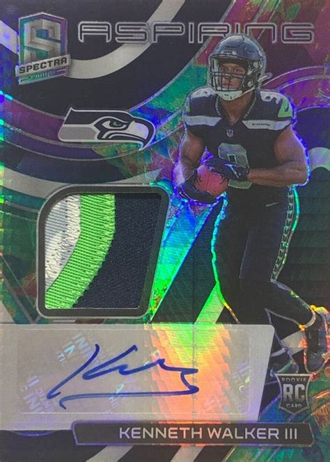 Kenneth Walker III 2022 Spectra Aspiring Patch Autographs Celestial