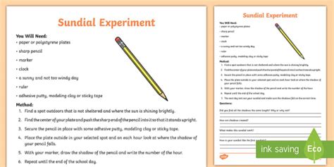 Sundial Science Experiment L Insegnante Ha Fatto Twinkl