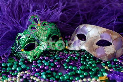 Two Mardi Gras Masks With Beads Stock Photos - FreeImages.com