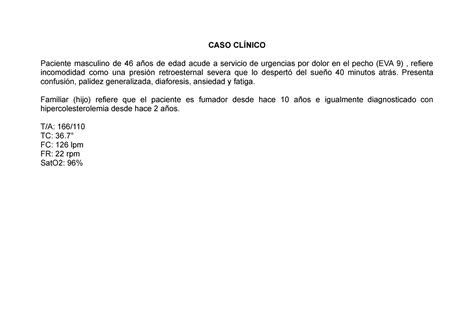 CASO Clínico SICA Place SICA CASO CLÍNICO Paciente masculino de 46