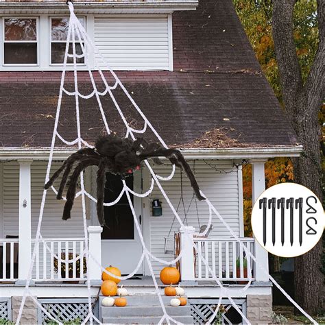 Gustave 23ft Giant Spider Web 59 Hairy Spider Triangular Fake