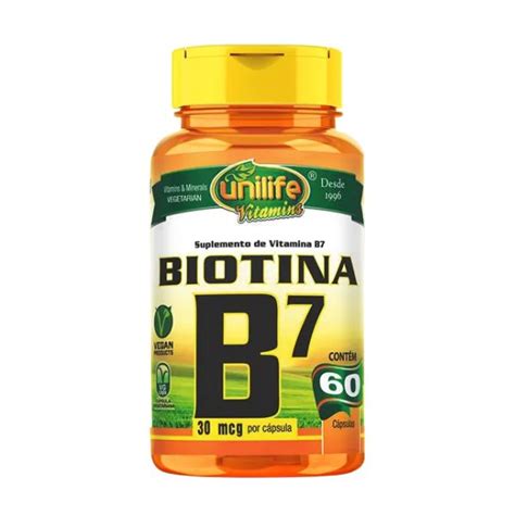 Vitamina B7 Biotina UNILIFE 60 Cápsulas Paiol Produtos Naturais