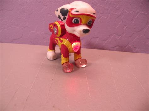 Paw Patrol Mighty Pups Light Up Badge And Feet Marshall Figure Htf Works 4609874168