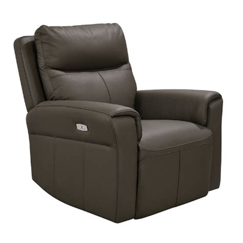 Raivis Leather Electric Recliner Armchair In Ash Furniture In Fashion