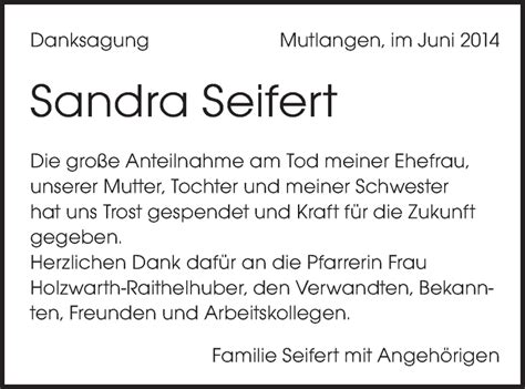 Traueranzeigen Von Sandra Seifert Ostalbtrauer