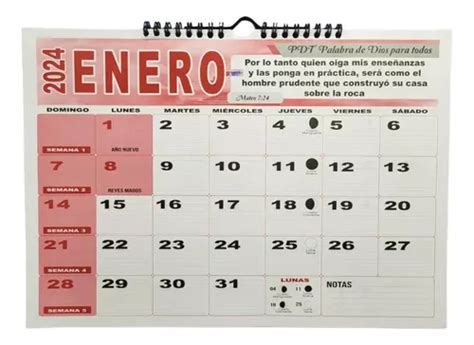 Calendario Programador 2024 Horizontal 33x24 Cm