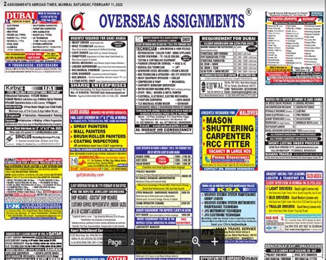 Assignment Abroad Times Th February Gulf Jobs Today