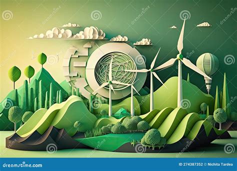 Renewable Energy And Green Energy Illustration Concept Represented By